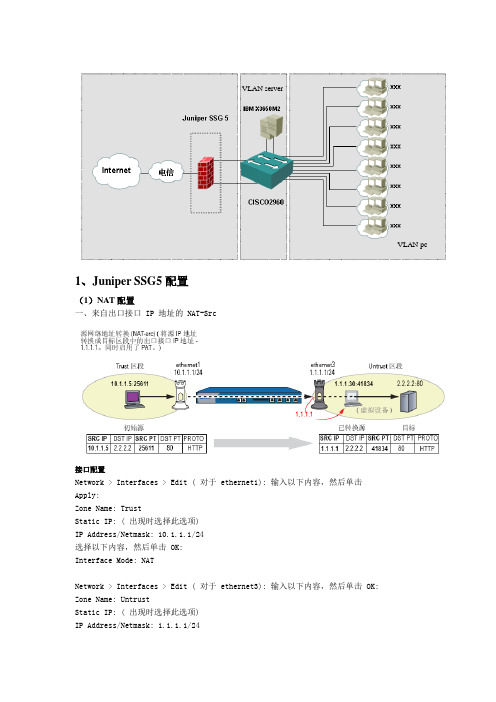 juniper SSG5 配置