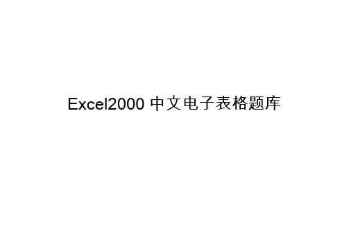 Excel2000中文电子表格题库