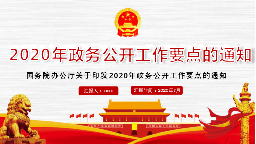 2020政务公开要点学习解读内容要点