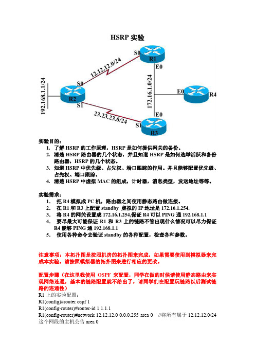 HSRP实验