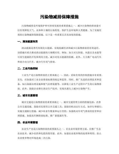 污染物减排保障措施