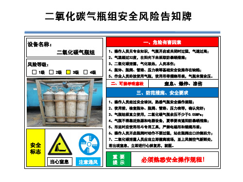 二氧化碳气瓶组安全风险告知牌