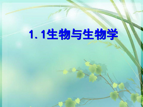 苏科版初中生物七上第一单元1.1《生物与生物学》(32张)(共32张) PPT课件 图文