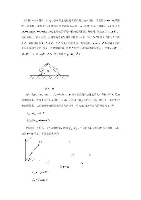 高中物理竞赛-动力学例题精选(精品)