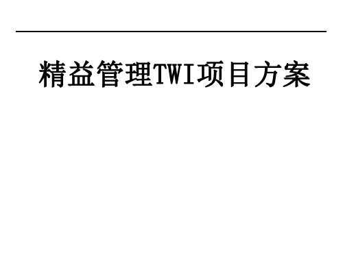 精益管理TWI项目方案分解