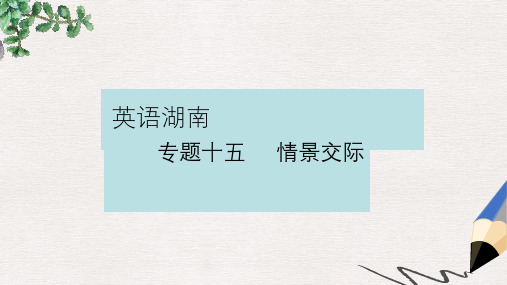 湖南中考英语总复习语法专题十五情景交际课件