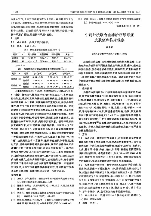 中药外洗联合血滤治疗尿毒症皮肤瘙痒临床观察