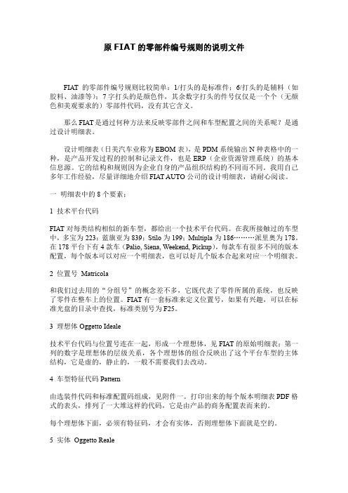 原FIAT的零部件编号规则的说明文件2