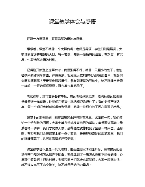 课堂教学体会与感悟