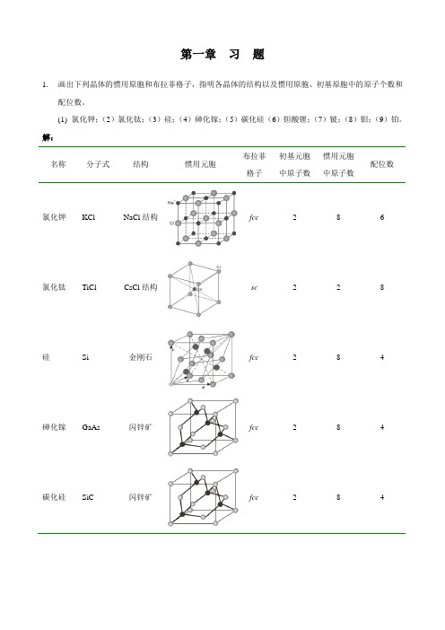 固体物理第一二章习题解答