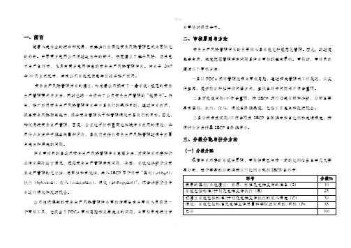 安全生产风险管理体系审核评分表