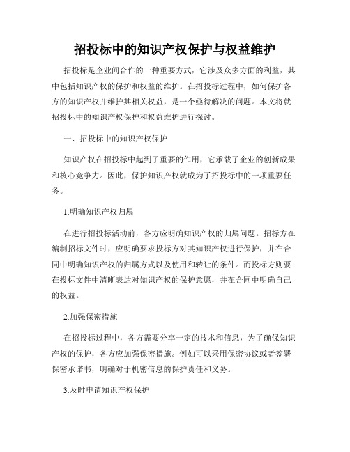 招投标中的知识产权保护与权益维护