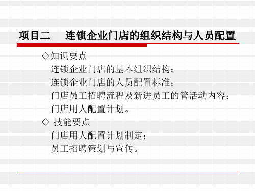 门店的组织结构与人员配置