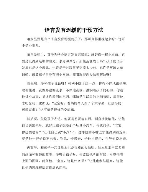 语言发育迟缓的干预方法