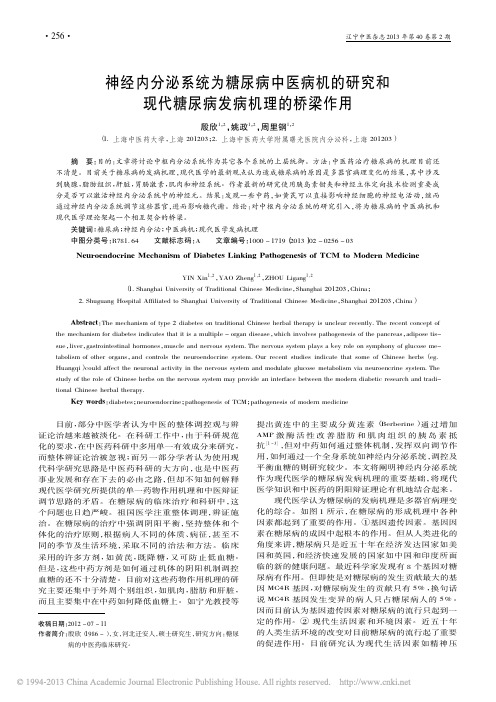 神经内分泌系统为糖尿病中医病机的研究和现代糖尿病发病机理的桥梁作用_殷欣