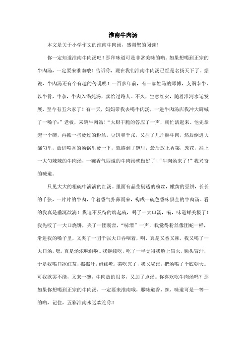 淮南牛肉汤_小学作文