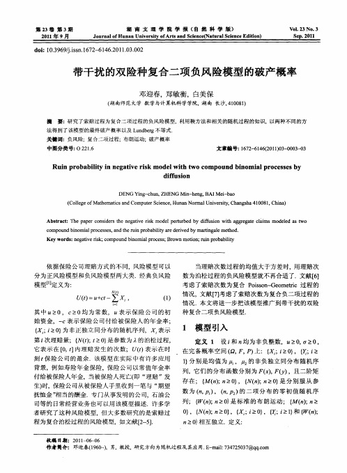 带干扰的双险种复合二项负风险模型的破产概率