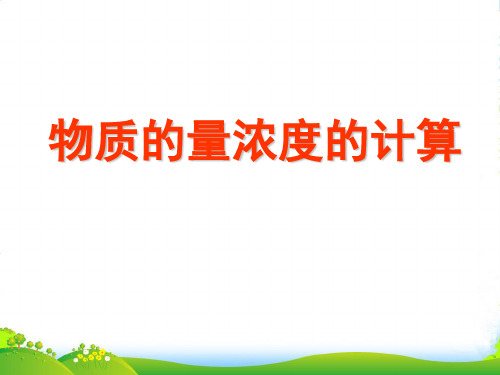 苏教版高中化学复习课件：物质的量浓度计算 (共23张PPT)