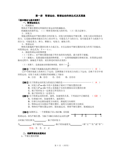 机械振动复习(有例题、配套习题,有答案)