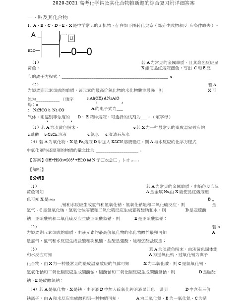 2020-2021高考化学钠及其化合物推断题的综合复习附详细答案.docx