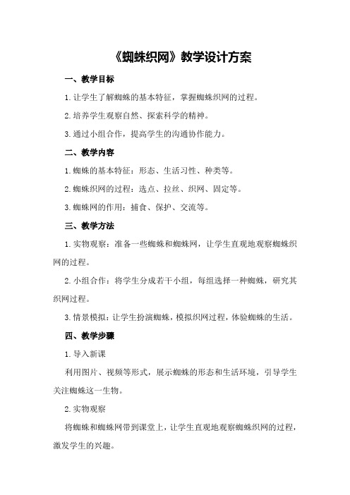 《蜘蛛织网》教学设计方案