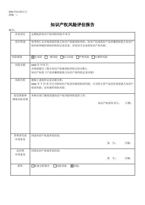 知识产权风险评估报告(季度)