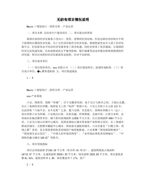 无纺布项目情况说明