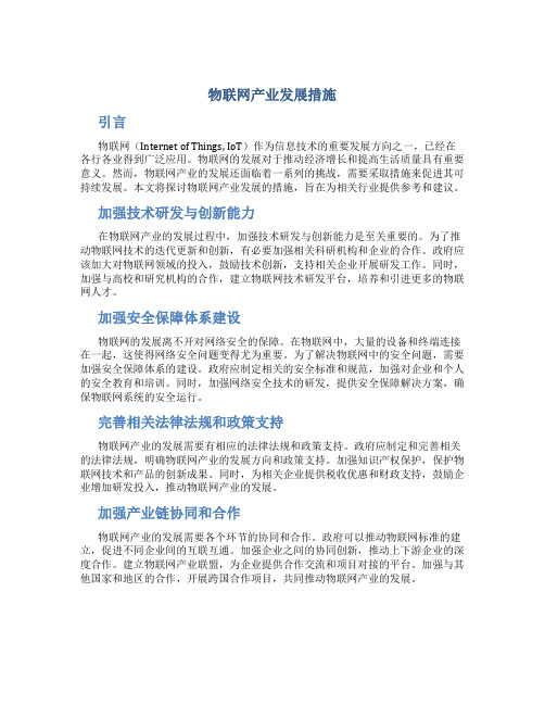 物联网产业发展措施