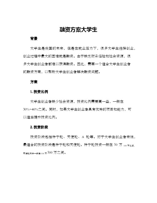 融资方案大学生