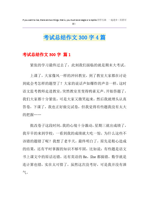 考试总结作文300字4篇