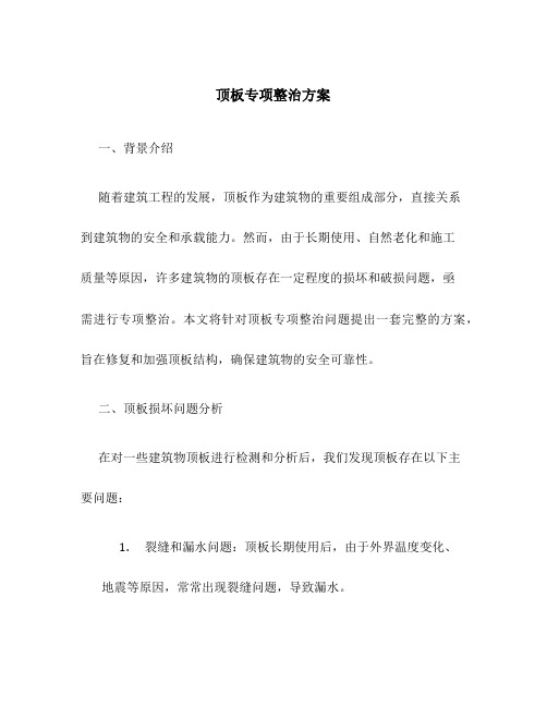 顶板专项整治方案