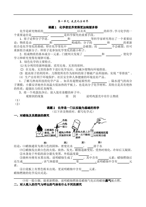 九年级化学上册全册学案(精品)