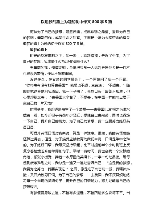 以追梦的路上为题的初中作文800字5篇