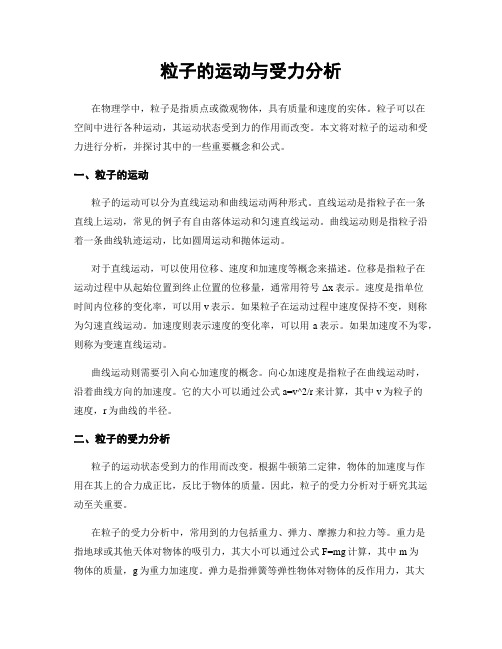 粒子的运动与受力分析