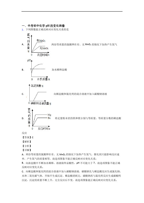 备战中考化学——pH的变化图像的综合压轴题专题复习附答案