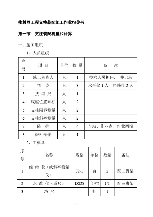 接触网工程支柱装配施工作业指导书