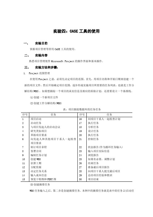 软件工程 CASE工具的使用实验报告