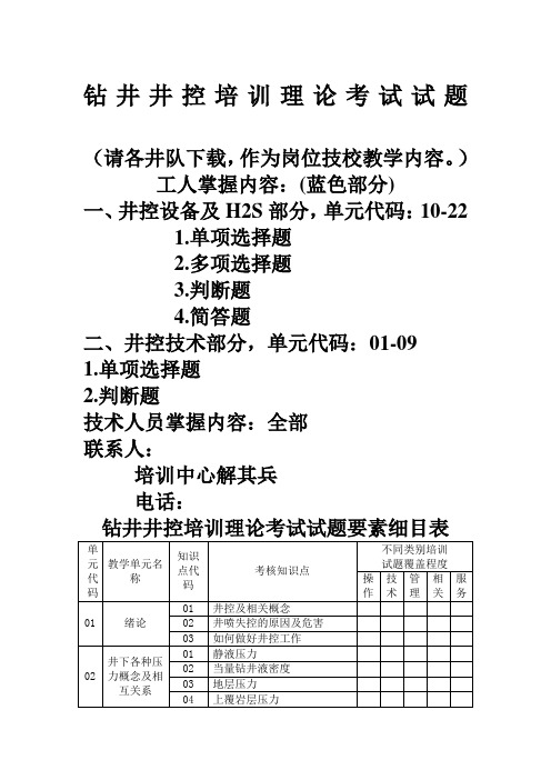 井控题库及答案