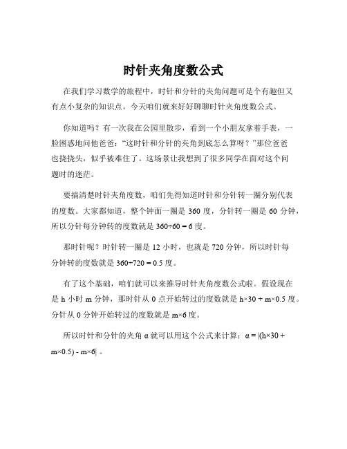 时针夹角度数公式