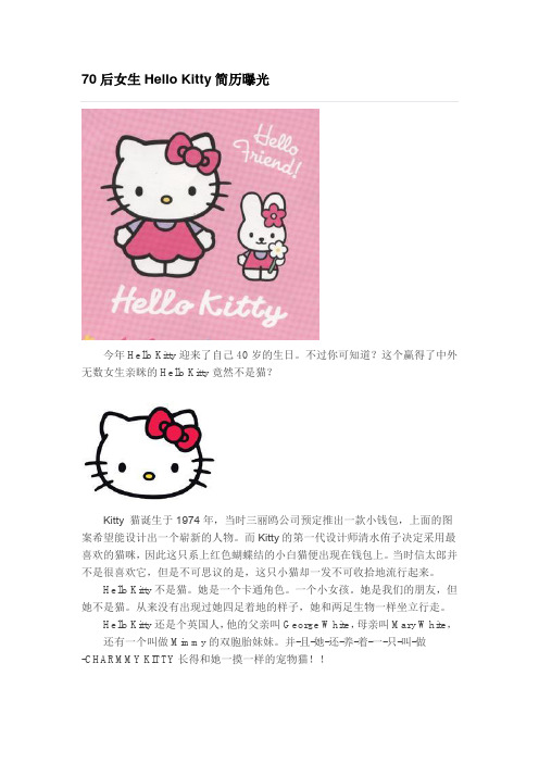 70后女生Hello Kitty简历曝光