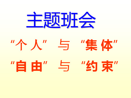 个人与集体 自由与约束主题班会 课件ppt   主题班会 获奖课件PPT