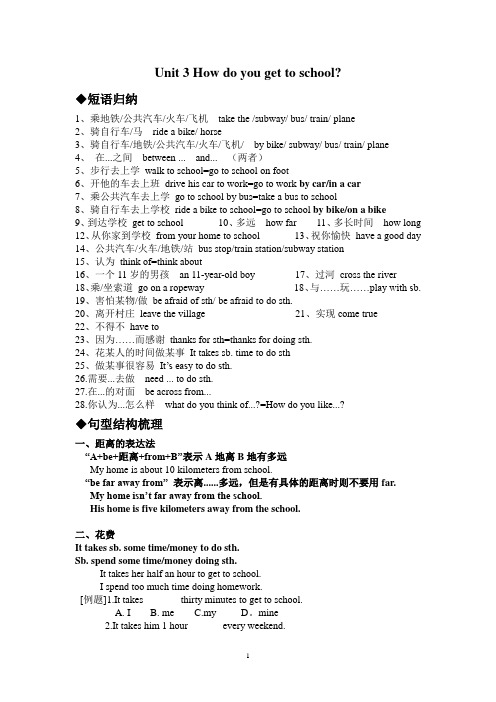 人教版七年级下unit3重难点讲解