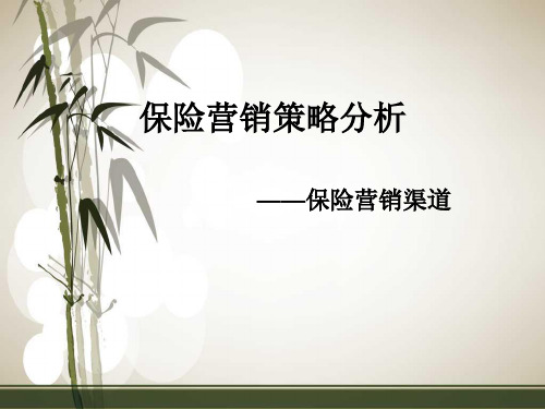 第七组保险营销渠道