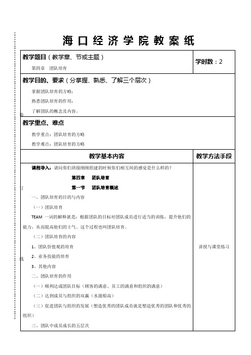 团队建设与管理教案5