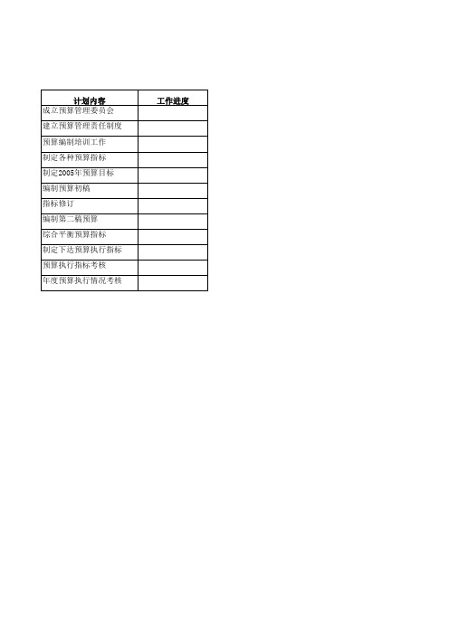 公司全面预算用表