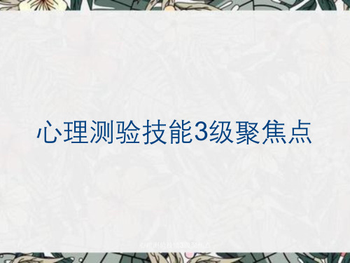 心理测验技能3级聚焦点