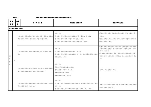 危险化学品单位安全生产标准化标准及考核评分细则