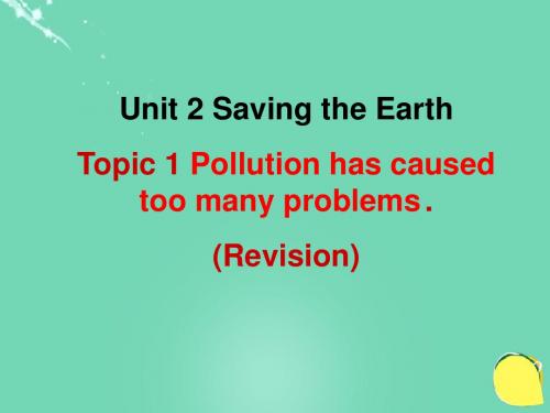 九年级英语上册Unit2Topic1Pollutionhascausedtoomany