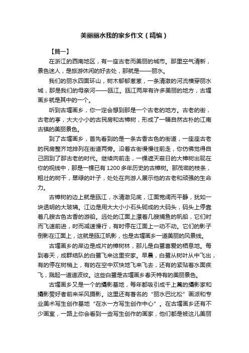 美丽丽水我的家乡作文（精编）