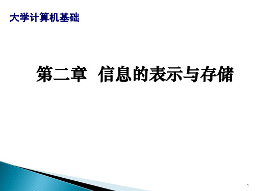 大学计算机基础信息的表示与存储ppt课件